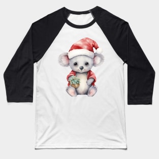 Koala in Santa Hat Baseball T-Shirt